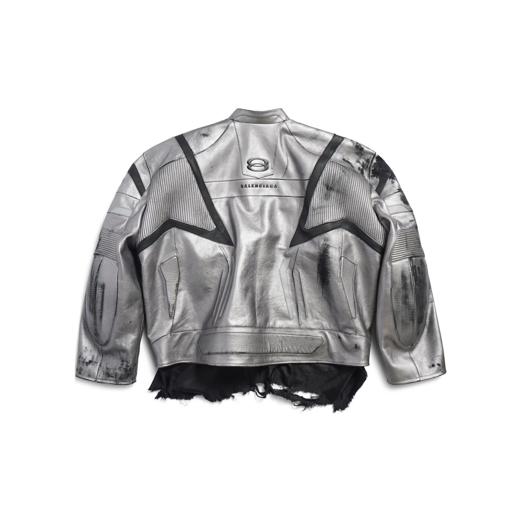 Balenciaga Leather Jackets Unisex Silver