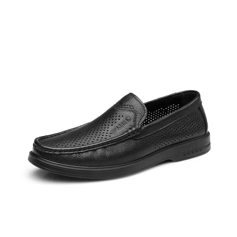 Strongman 3515 Summer Leather Shoes For Men-Genuine Leather Business Sandal Cut-Out Soft Leather Sandal-1
