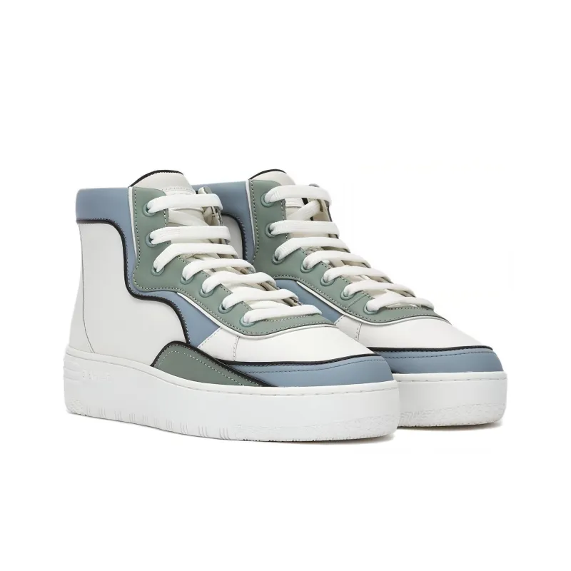 BALLY High Top Skateboard Shoes Men's White-3