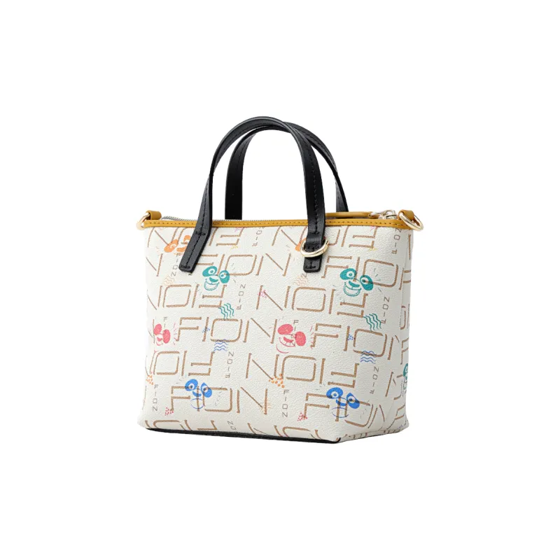 FION Canvas Shoulder Bag Women's Multicolor-7