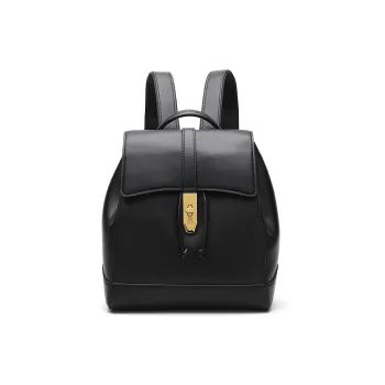 Satchi Cow Leather Backpack Small Size Women's Black
