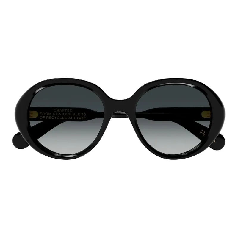 Chloe Acetate Oval Sunglasses Men's Black-1