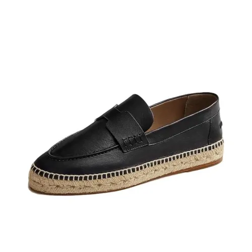 HERMES Trip Flat Shoes Women's Black