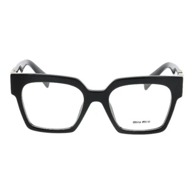 MIU MIU Plate Frame Irregular Shape Eyeglass Frames Women's Black-0
