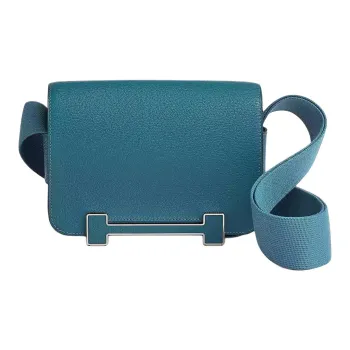 HERMES Geta Mysore Goat Skin Wooden Sandal Bag Crossbody Bag Shoulder Bag Women's D2 NEW BLEU JEAN Denim Blue