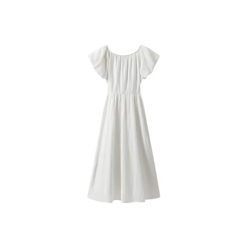 Inman Short Sleeved Dress Women's White-1