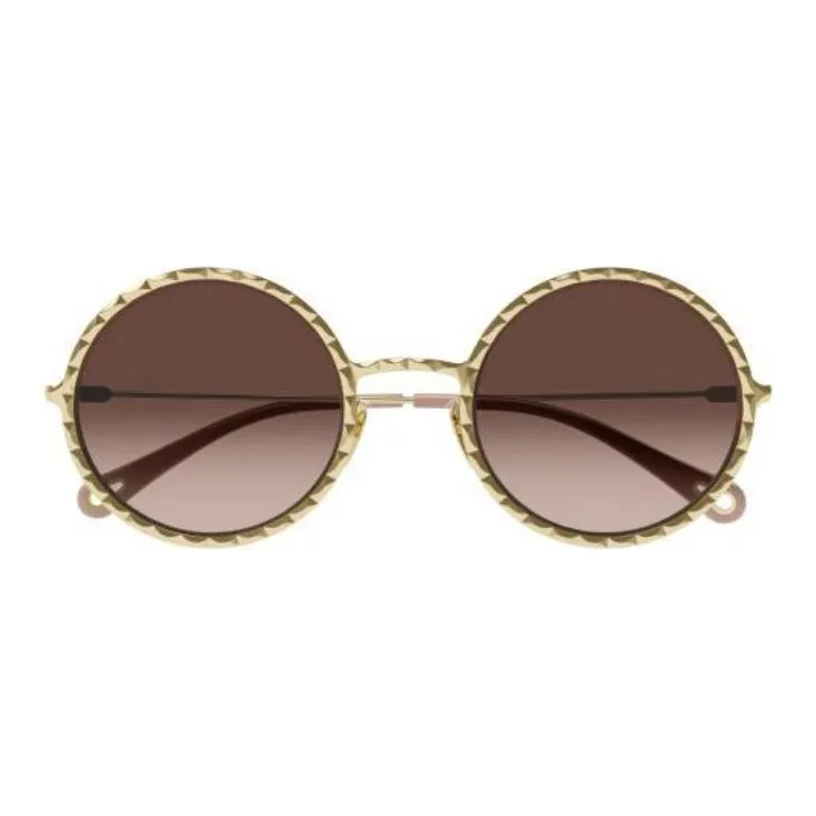 Chloe Round Sunglasses Women's Gold-1