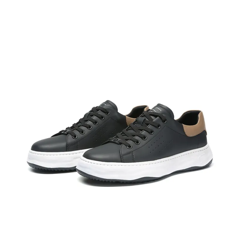 Satchi Wear Resistant Slip Resistant Low Top Skateboard Shoes Men's Black 4CM-2