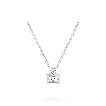 EMLEY 925 Sterling Silver Synthetic Cubic Zirconia Necklaces Women's Silver