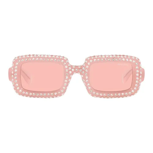 MIU MIU Eyewear Crystal-embellished Rectangle-frame Sunglasses