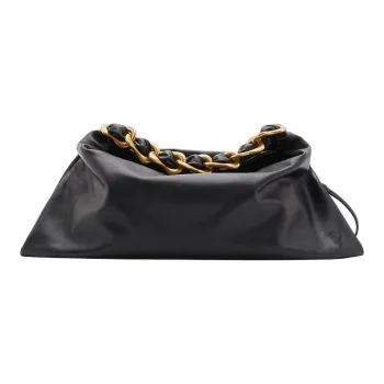 Burberry Smooth Calf Leather Handbag Medium Size Women's Black