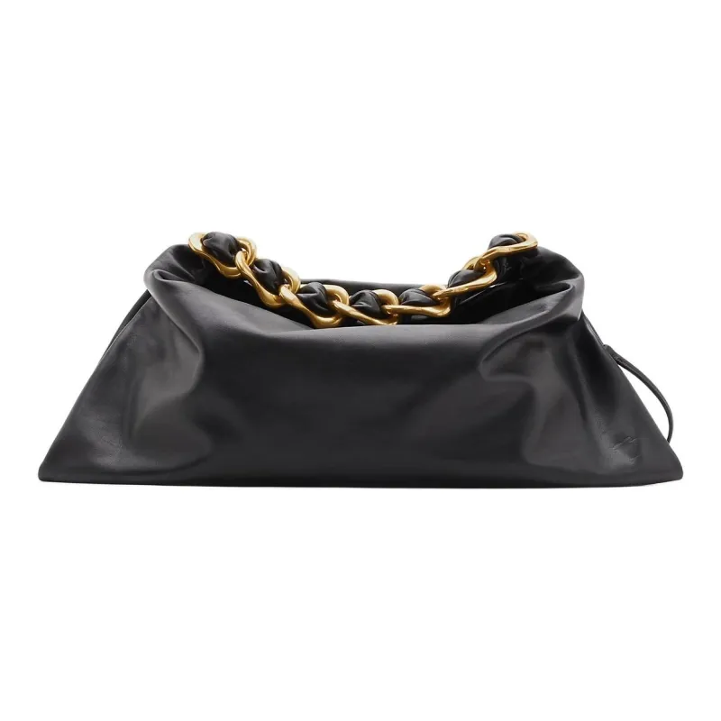 Burberry Smooth Calf Leather Handbag Medium Size Women's Black-0