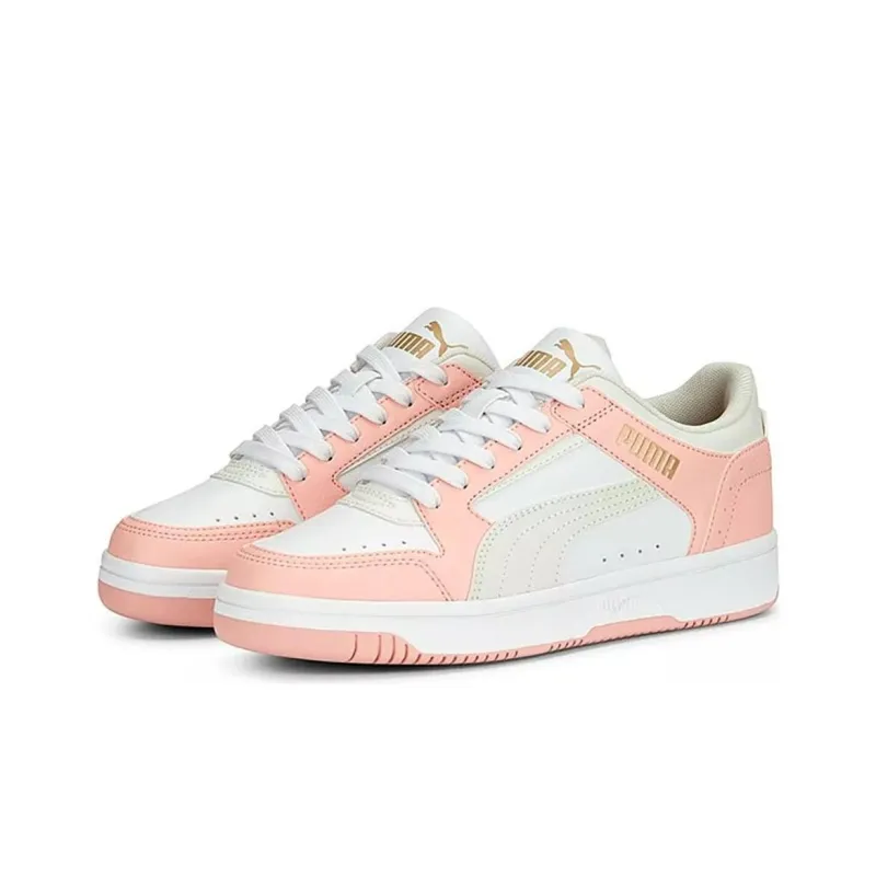 PUMA Rebound Layup Slip Resistant Cushioning Low Top Skateboard Shoes Unisex Pink White-2