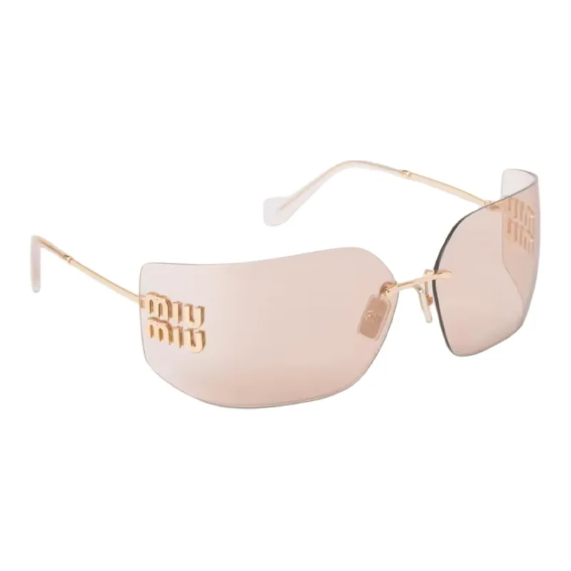 MIU MIU Logo plaque Wraparound frame Sunglasses-2