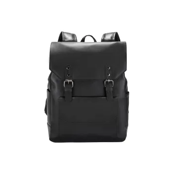 Slazenger Soft Leather Travel Backpack Backpack Students Backpack Medium Size Unisex Dark Brown Earth Tone