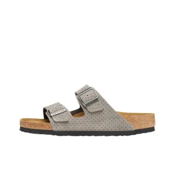 Birkenstock Arizona Suede Embossed Dotted Sandals 'Stone Coin'