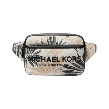 MICHAEL KORS MK Cooper Cotton One Shoulder Crossbody Fanny Pack Men's Black