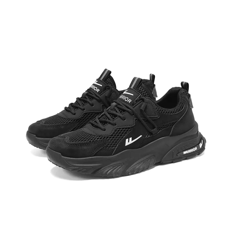 WARRIOR Chunky Sneakers Unisex Low Top Black/Beige-9