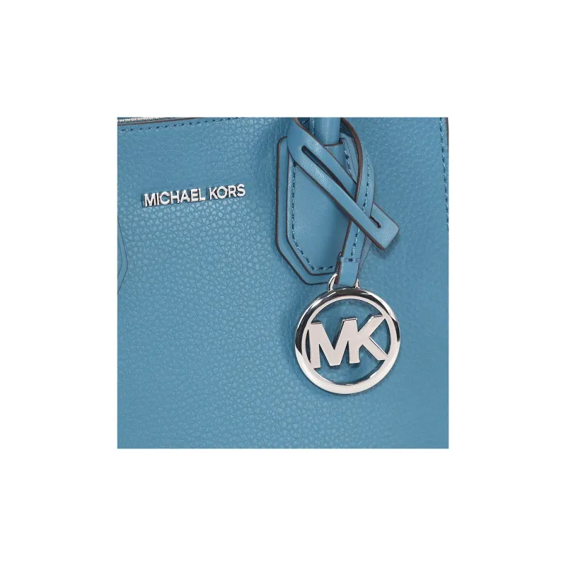 MICHAEL KORS Mercer Leather Tote Bag, Shopping Bag, Shoulder Bag, Crossbody Bag, Handbag Medium Size Women's Blue Green-4