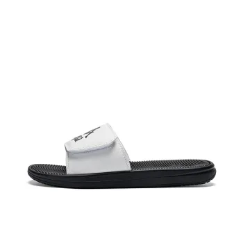 Kappa EVA Leather Patchwork Slip Resistant Abrasion Resistant Slide Slippers Unisex White Black