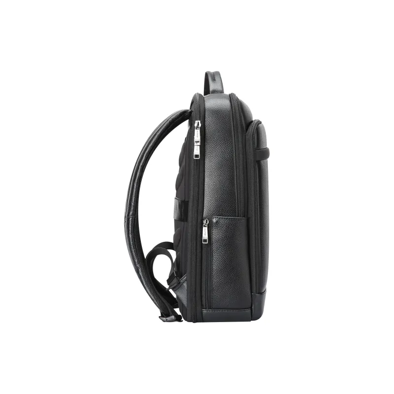 BOPAI Top Grain Cow Leather Backpacks Backpack Laptop Bags Regular Men's Black-3