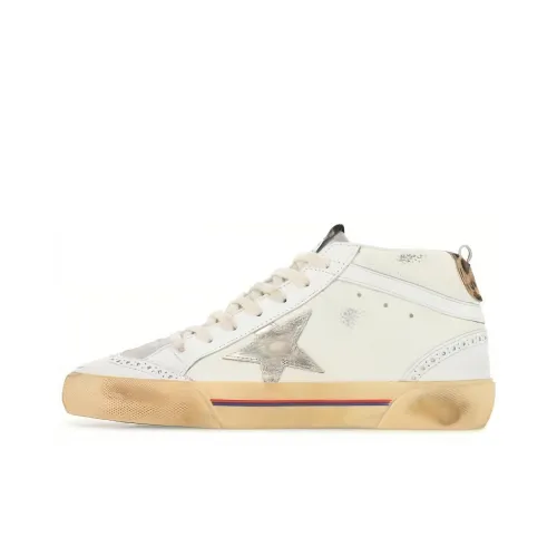 Golden Goose Mid Star Stylish Skateboarding Shoes Women's White Vintage Version