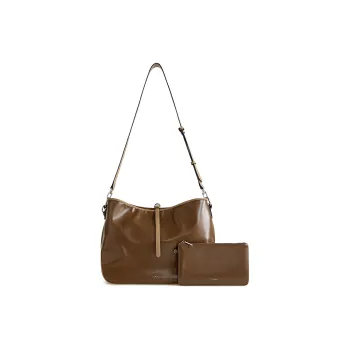 FERIA Cow Leather Tote Bag Crossbody Bag Shopping Bag Regular Women's Brown/Black