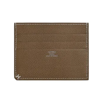 HERMES Evercolor Calfskin Card Holder Women's 6T Toundra Tundra Green & Brown Green
