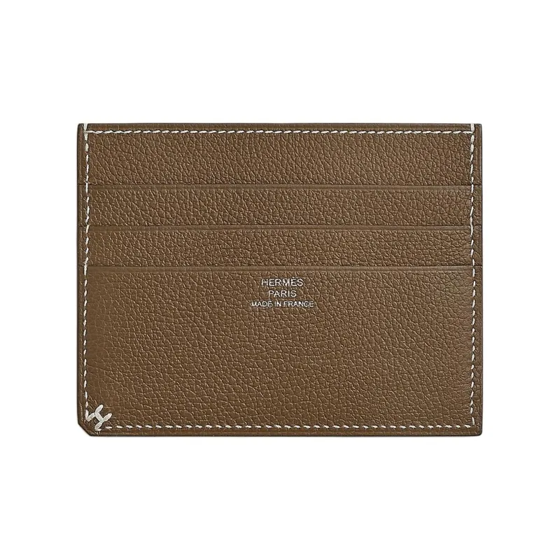 HERMES Evercolor Calfskin Card Holder Women's 6T Toundra Tundra Green & Brown Green-0