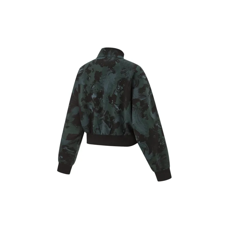 LiNing Fitness Series Sweatshirt Women's Cloud Emerald Green Dark Green Black-1
