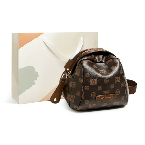 15 MINS PVC And Synthetic Leather Sports Lightweight Sling Bag Shoulder Bag Crossbody Bag Women's Coffee/Ecru