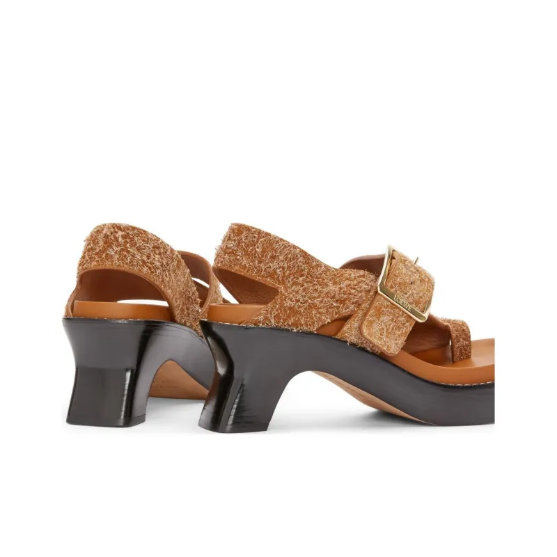 LOEWE 70mm Ease Brushed-suede Sandals-3