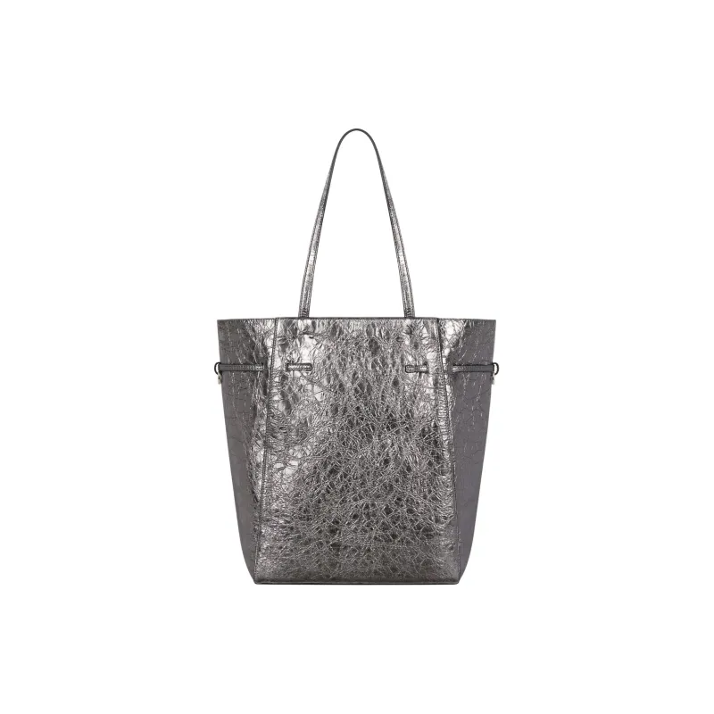 Givenchy Voyou Lambskin Tote Bag Shopping Bag Shoulder Bag Handbag Medium Size Women's Silver Gray-3