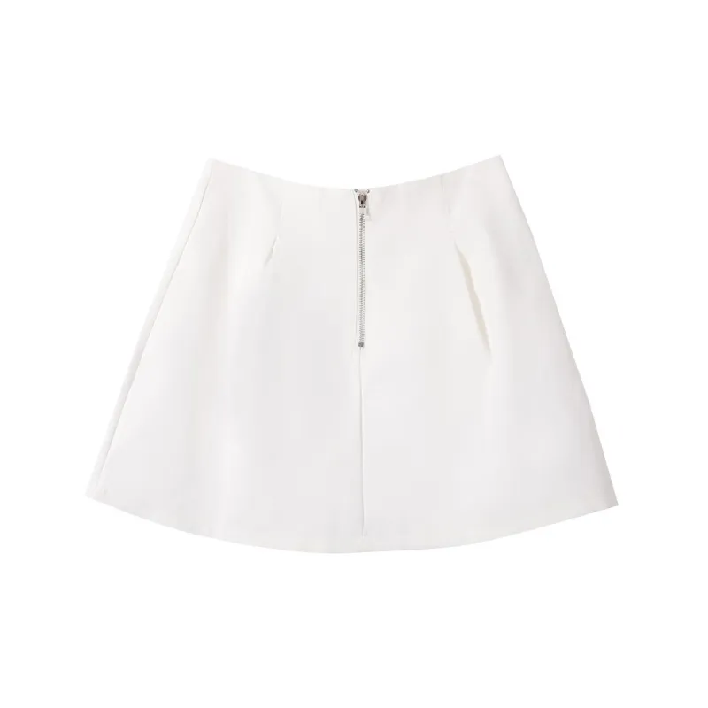 Emodues Casual Short Skirts Women's White-2