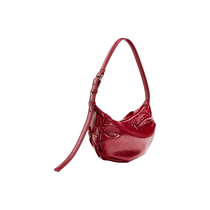 ZARA Polyurethane Shoulder Bag, Handbag, Shoulder Bag Women's Red-1