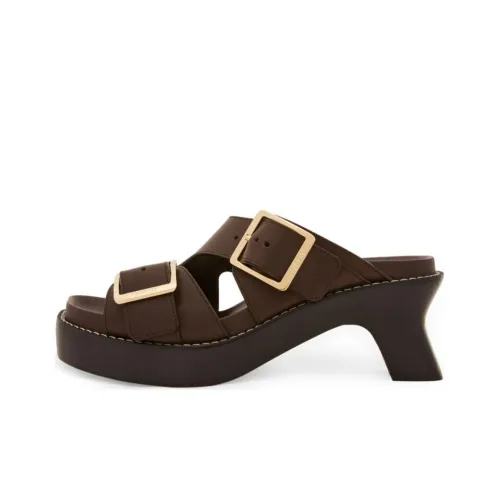 LOEWE 70mm Buckled Leather Mules