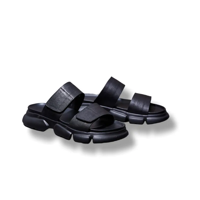 Brounvanm One Strap Sandal 4.5cm Men's Black-4