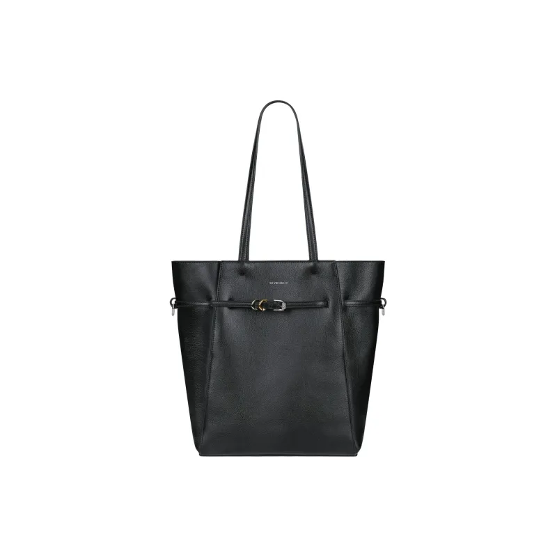 GIVENCHY Voyou Floral Calfskin Tote Bag, Shopping Bag, Shoulder Bag, Handbag Small Size Women's Black-0