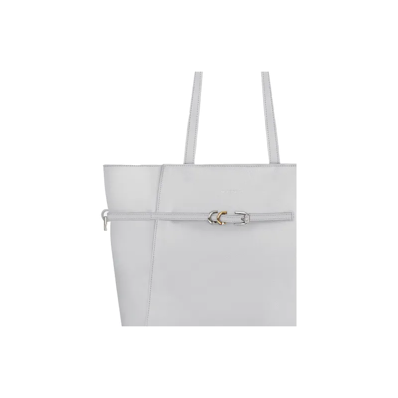 GIVENCHY Voyou Calfskin Tote Bag, Shopping Bag, Shoulder Bag, Handbag Small Size Women's Light Gray-4