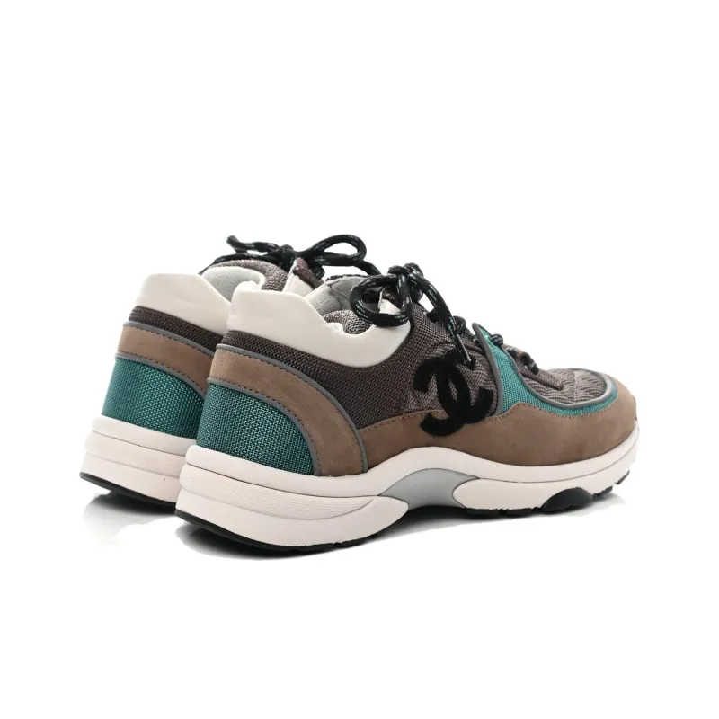 CHANEL Low Top Trainer Beige Green Women's-5