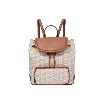 MICHAEL KORS Artificial Leather Backpack Small Size Women's Vanilla White & Acorn Brown
