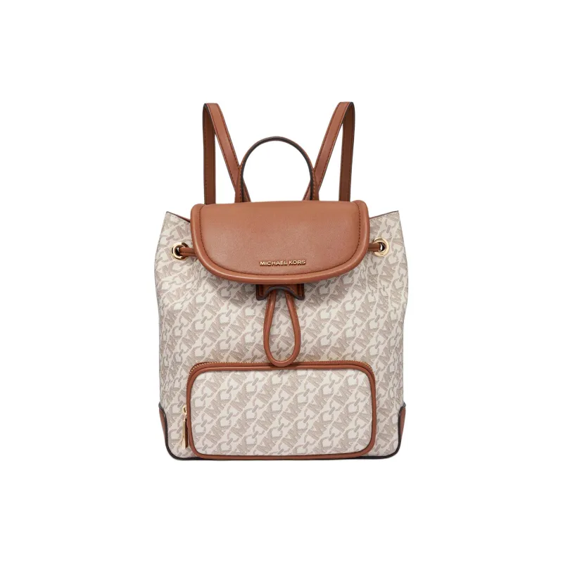 MICHAEL KORS Artificial Leather Backpack Trumpets Women's Vanilla White & Acorn Brown-0