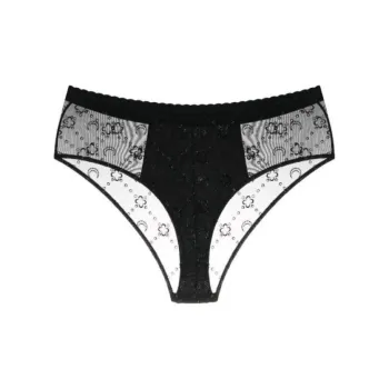 Marine Serre Logo Waistband Mesh Briefs
