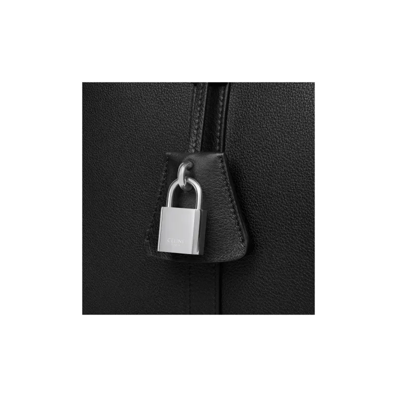 CELINE Cabas Soft Cow Leather Shoulder Bag, Crossbody Bag, Handbag Medium Size Men's Black-3