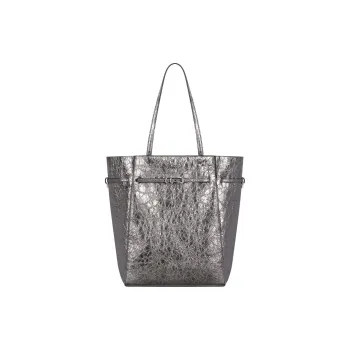 Givenchy Voyou Lambskin Tote Bag Shopping Bag Shoulder Bag Handbag Medium Size Women's Silver Gray
