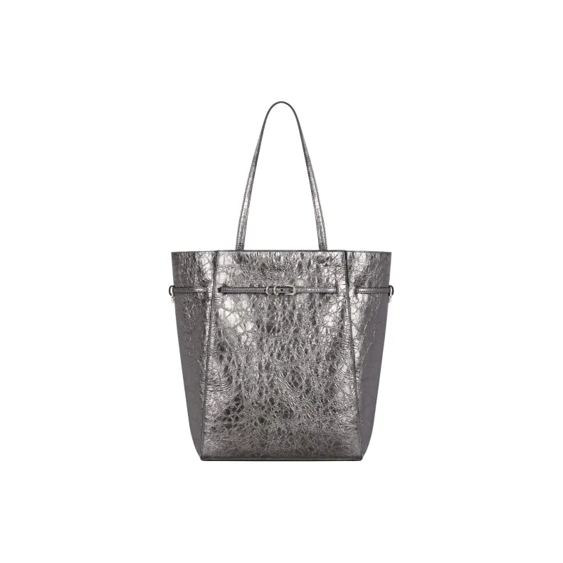 Givenchy Voyou Lambskin Tote Bag Shopping Bag Shoulder Bag Handbag Medium Size Women's Silver Gray-0