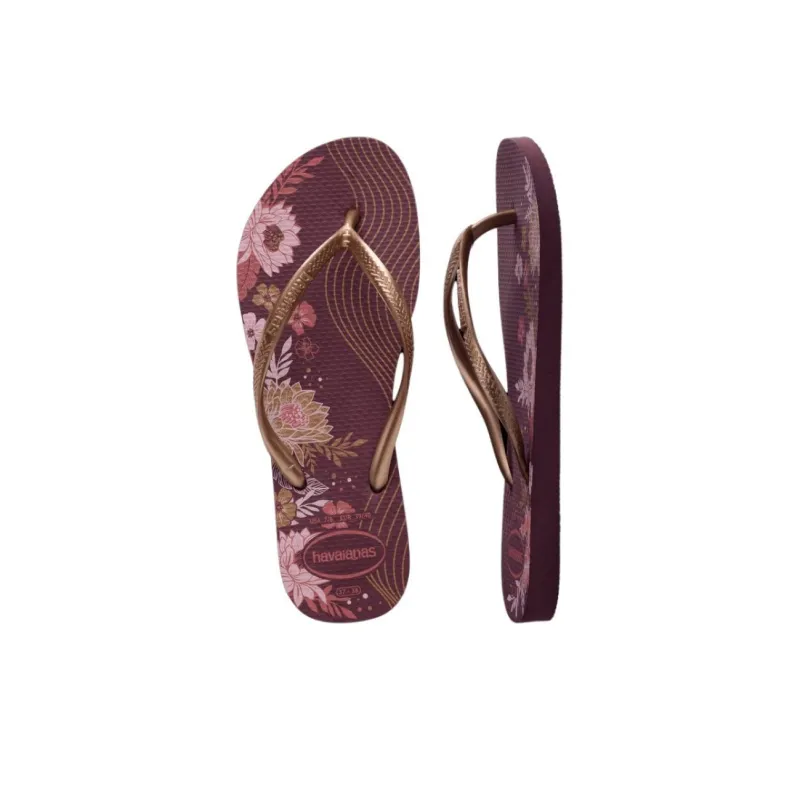 Havaianas Abrasion Resistant Flip Flops Women's Purple Gold-5