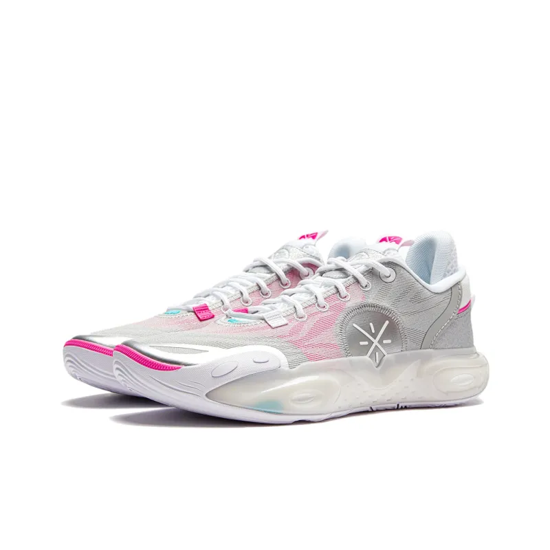 LiNing All City 12 Cushioned Anti Slip Wear Resistant Breathable Lightweight Low Top Basketball Shoes Men's Mist Gray-3