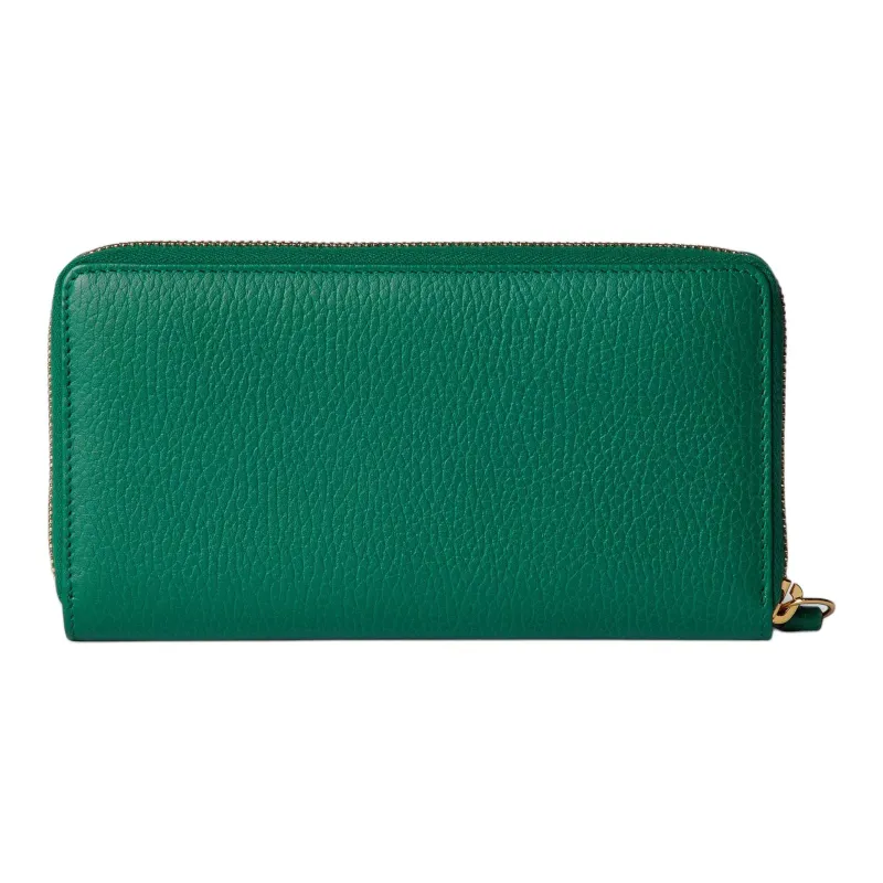 GUCCI GG Marmont Leather Wallet Women's Green-2