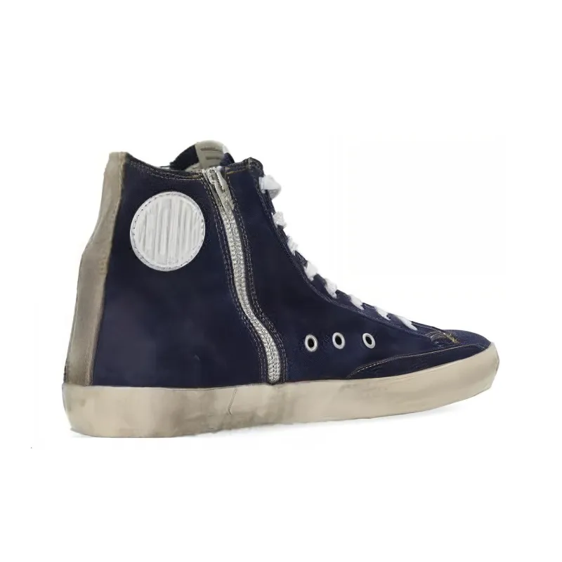 Golden Goose Slip Resistant High Top Skateboard Shoes Men's Blue-3